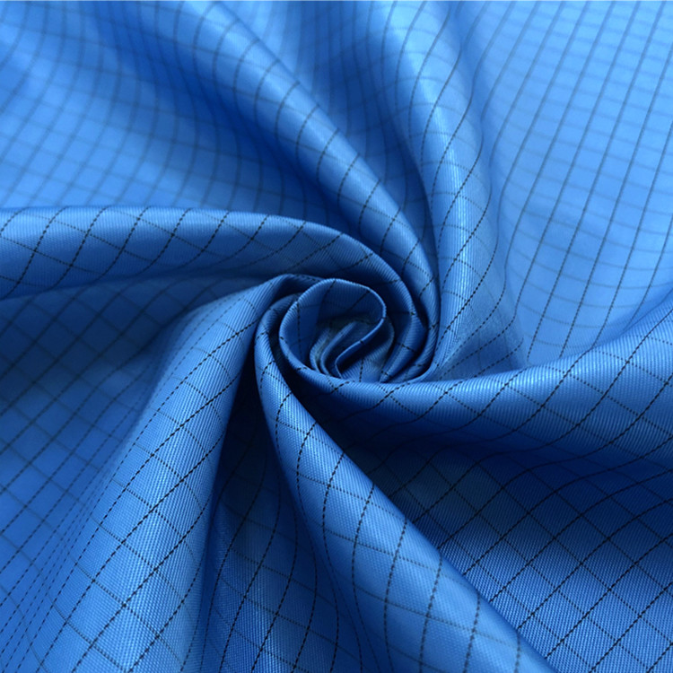1/2 Twill 5mm Grid 98% Polyester 2% Carbon Antistatic Clothing