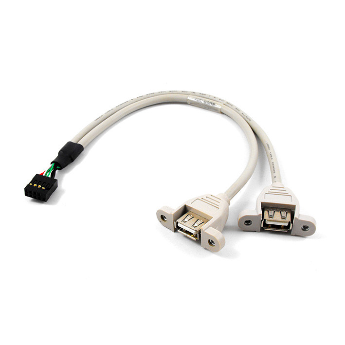 Panel mount female USB 2.0 to Dupunt 2.0 connector extension cable, ODM/OEM