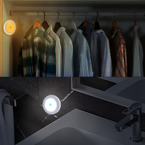 Battery Powered Operated Press Push On/Off Portable Touch Activated Stick on Touch Activated Tap Light LED Puck LiGHT Puck Light