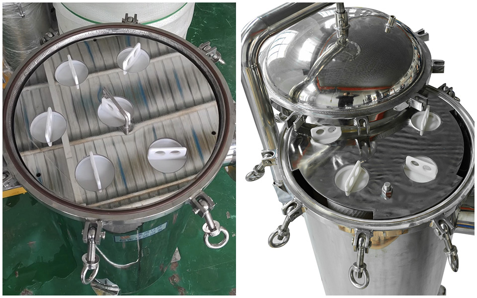 High flux cartridge filter housing