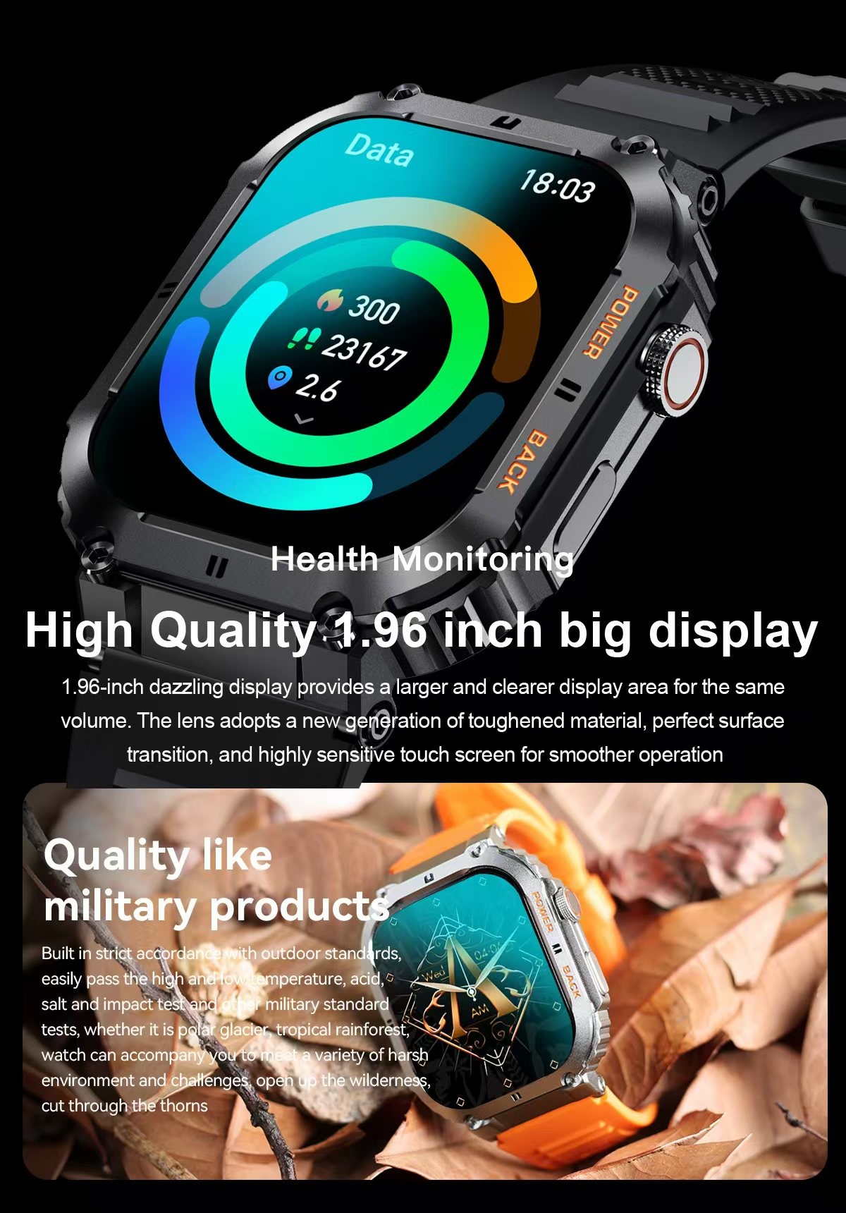 IPS Display Smart Watch 1.96 Inch K57 Pro Smartwatch With Large Battery