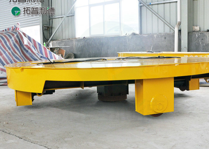 Painting booth using electric rail transfer turntable mounted on transfer car