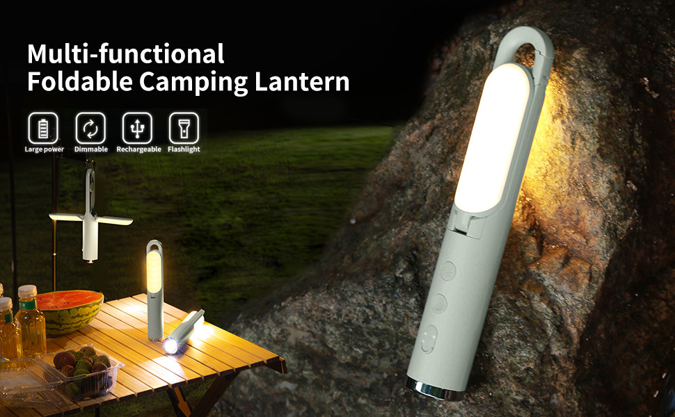 500LM Rechargeable Camping Lights Folding LED Rechargeable Flashlight Waterproof