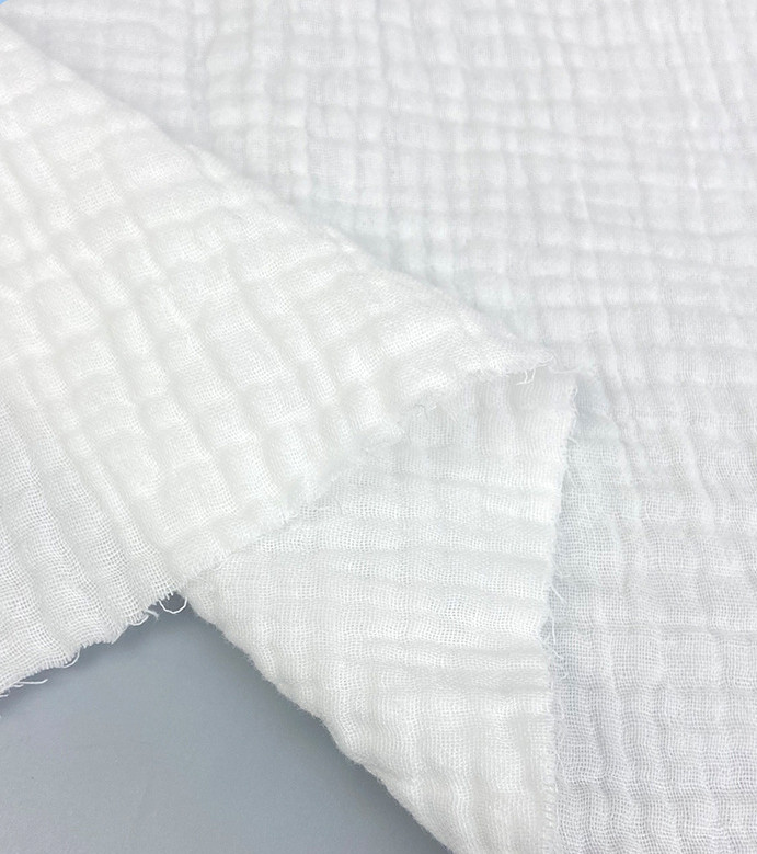 No Fluorescent Agent 58'' Crepe Gauze Fabric Gauze Receiving Blanket 180GSM