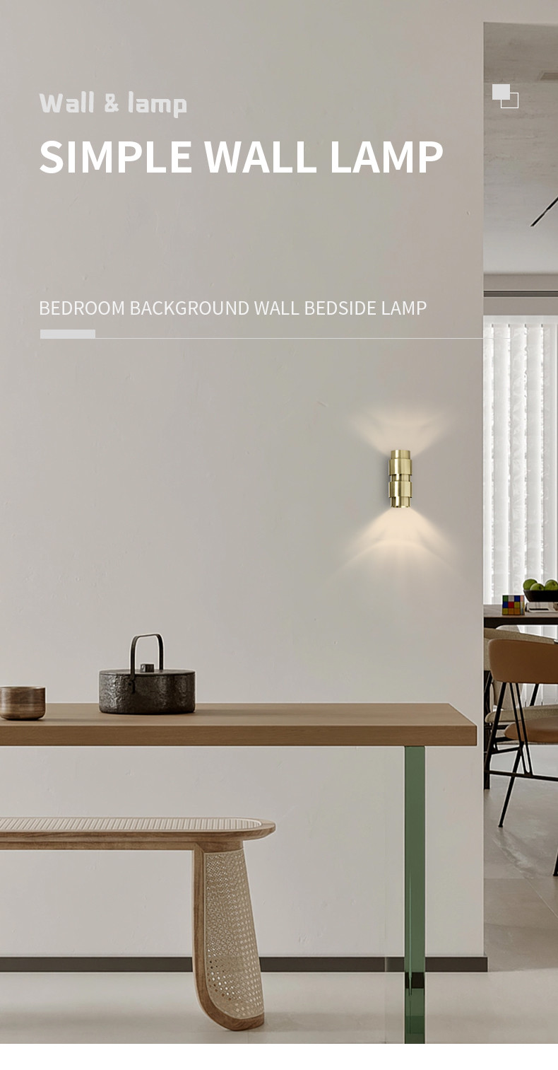 Living Room Simple Wall Lamp for Background Wall Bedroom Model Room,