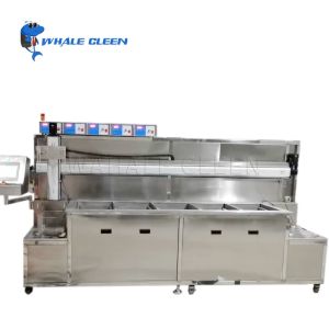  Automatic 108L Five Tanks Ultrasonic Cleaning Machine With Robot Arm Manufactures