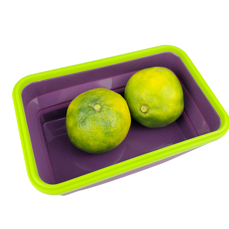 BPA-Free Space Saving Rectangle Lightweight 40 Quart Capacity Pop Up Portable Washing Food Storage Bowl with Airtight Lid