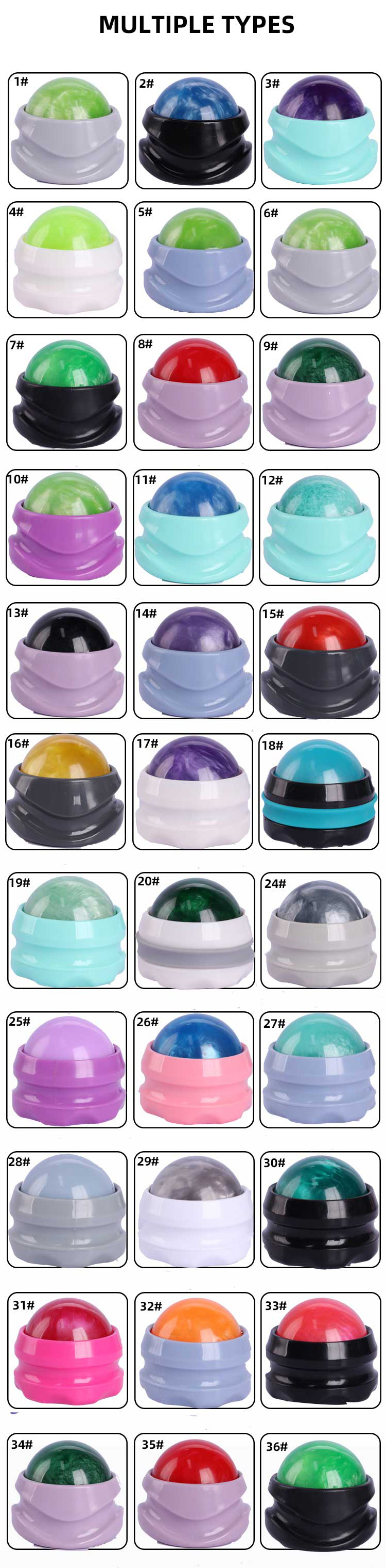 Colorful Marble Massage Roller Ball 54mm Size For Health Care