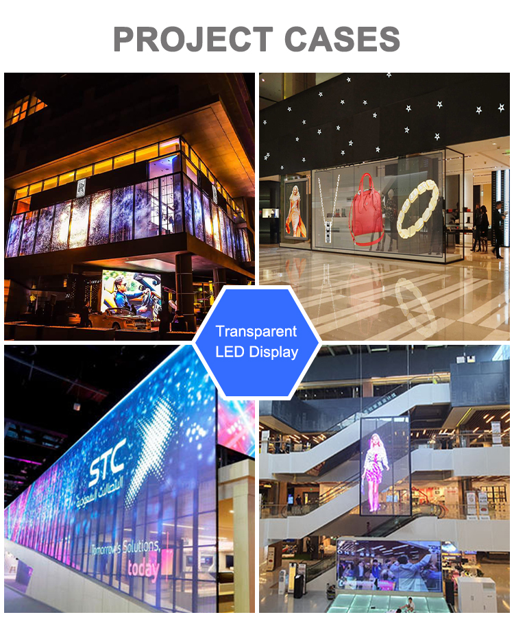 Indoor Transparent LED Curtain Screen 1000*500mm 1000*1000mm With Nationstar LED Chip