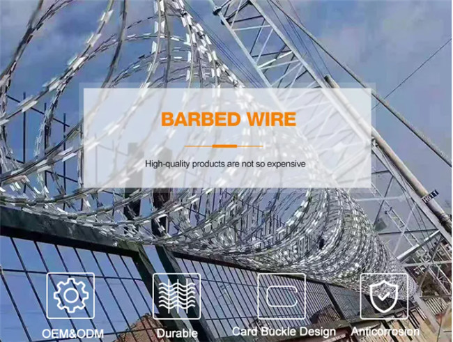 Hot Dipped Galvanized Razor Barbed Wire Cbt 65 Bto 30 Bto-22 Concertina Blade