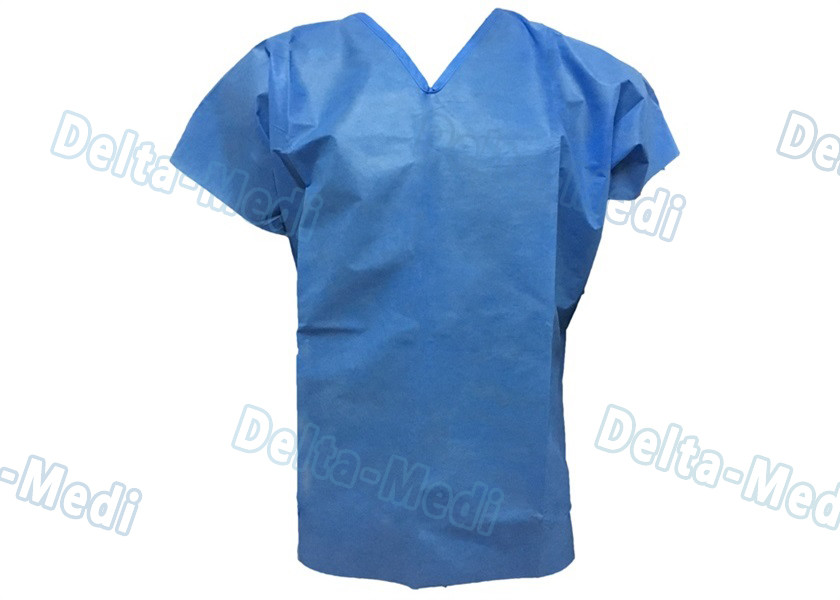 Short Sleeve Hospital Scrub Suits , V Shape Collar Doctors Scrub Suit