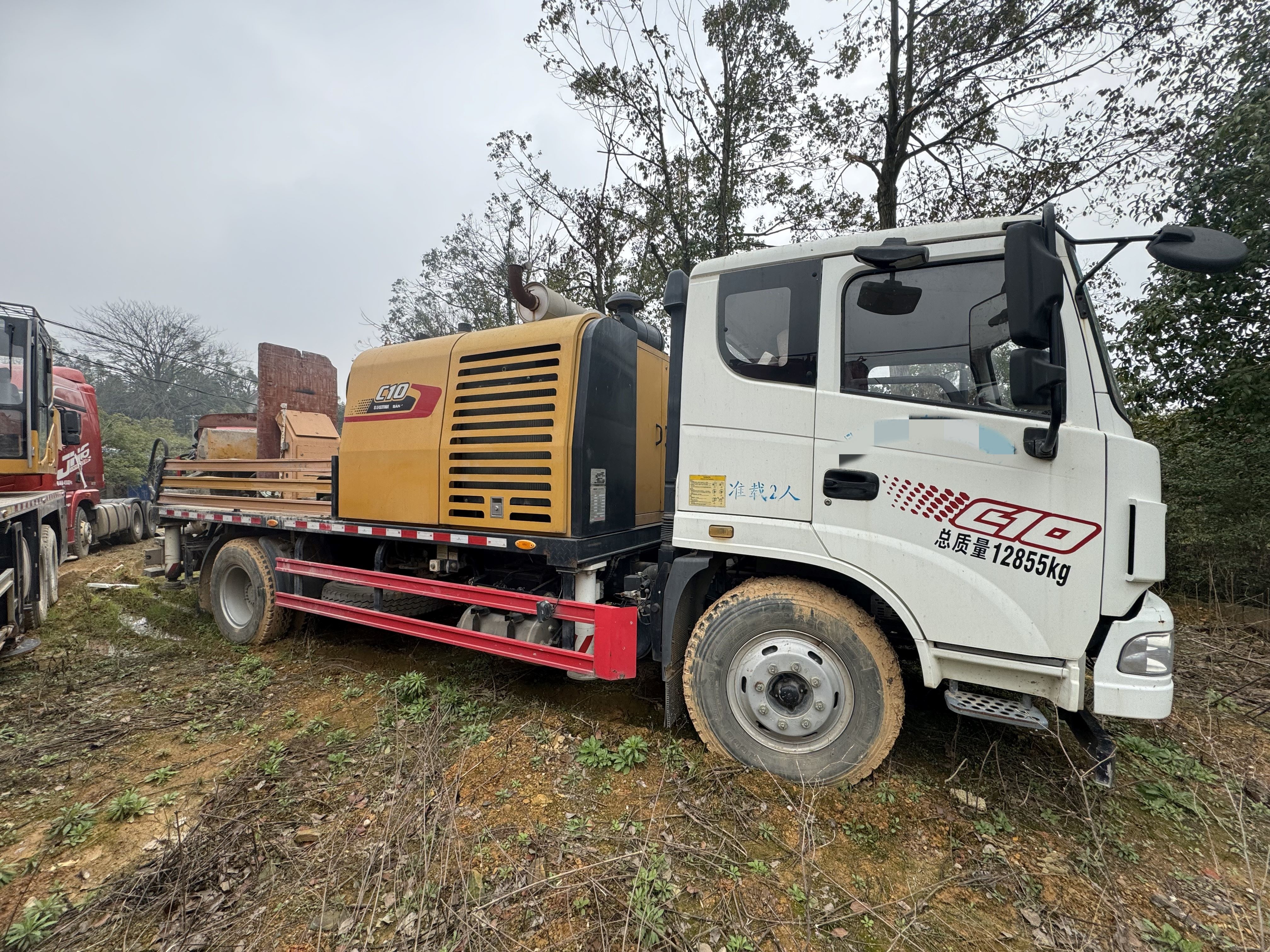 SANY Diesel Concrete Boom Pump Truck , Cement Truck Mounted Concrete Line Pump For Sale