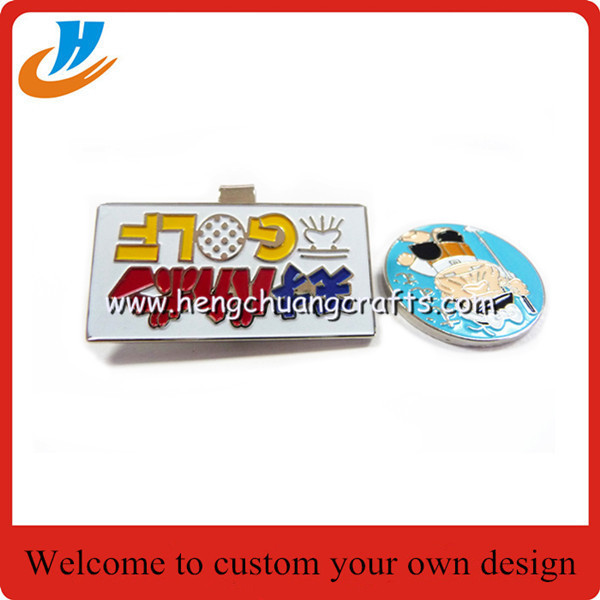 China metal crafts factory specialized in golf magnet ball clips marker