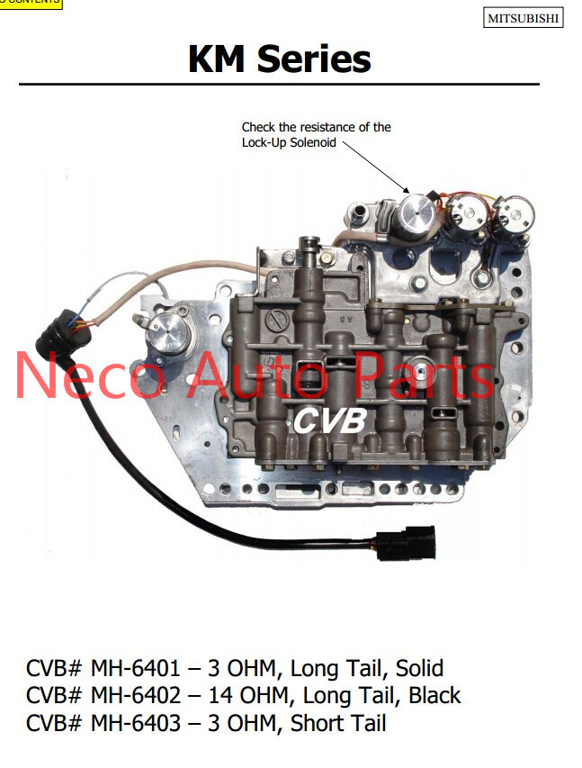 Auto transmission KM SERIES sdenoid valve body good quality used original parts