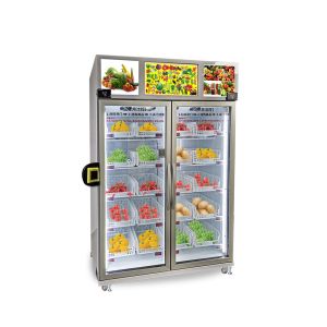 Remote Control Vegetable Smart Vending Fridge With Card Reader