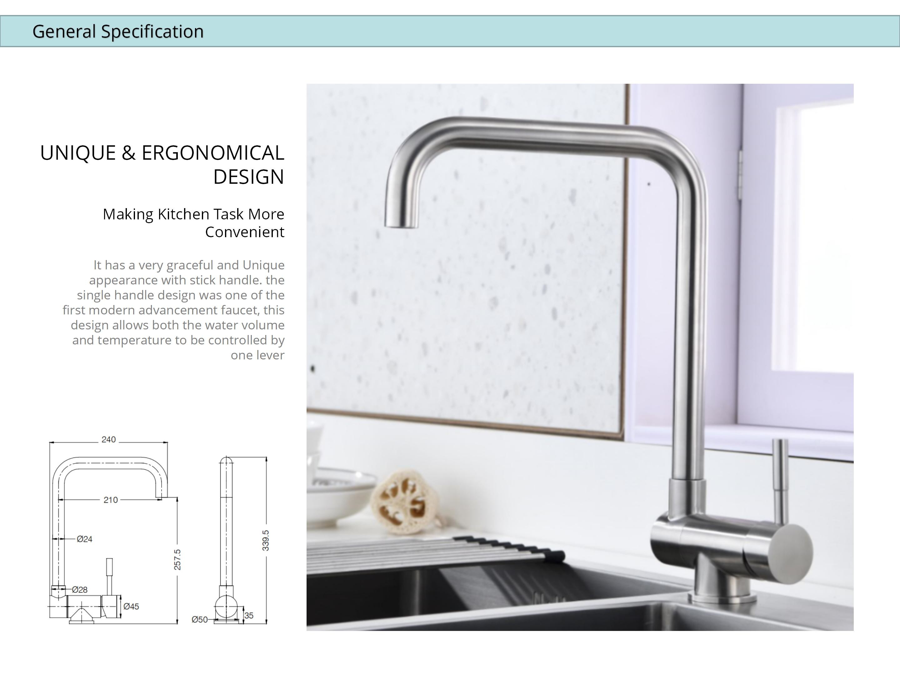 Single Handle Stainless Steel Kitchen Faucets IPX5 Hidden Folding Caravan Sink Taps