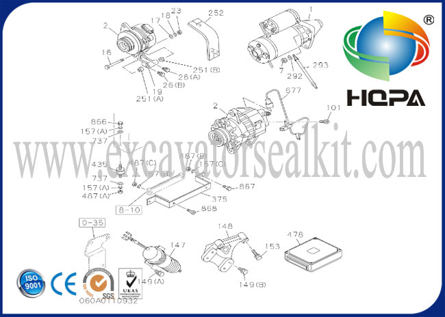 1811001892 1811003421 1811001410 6BG1 starter, 24V, 4.5KW, 11T, WPS USA brand