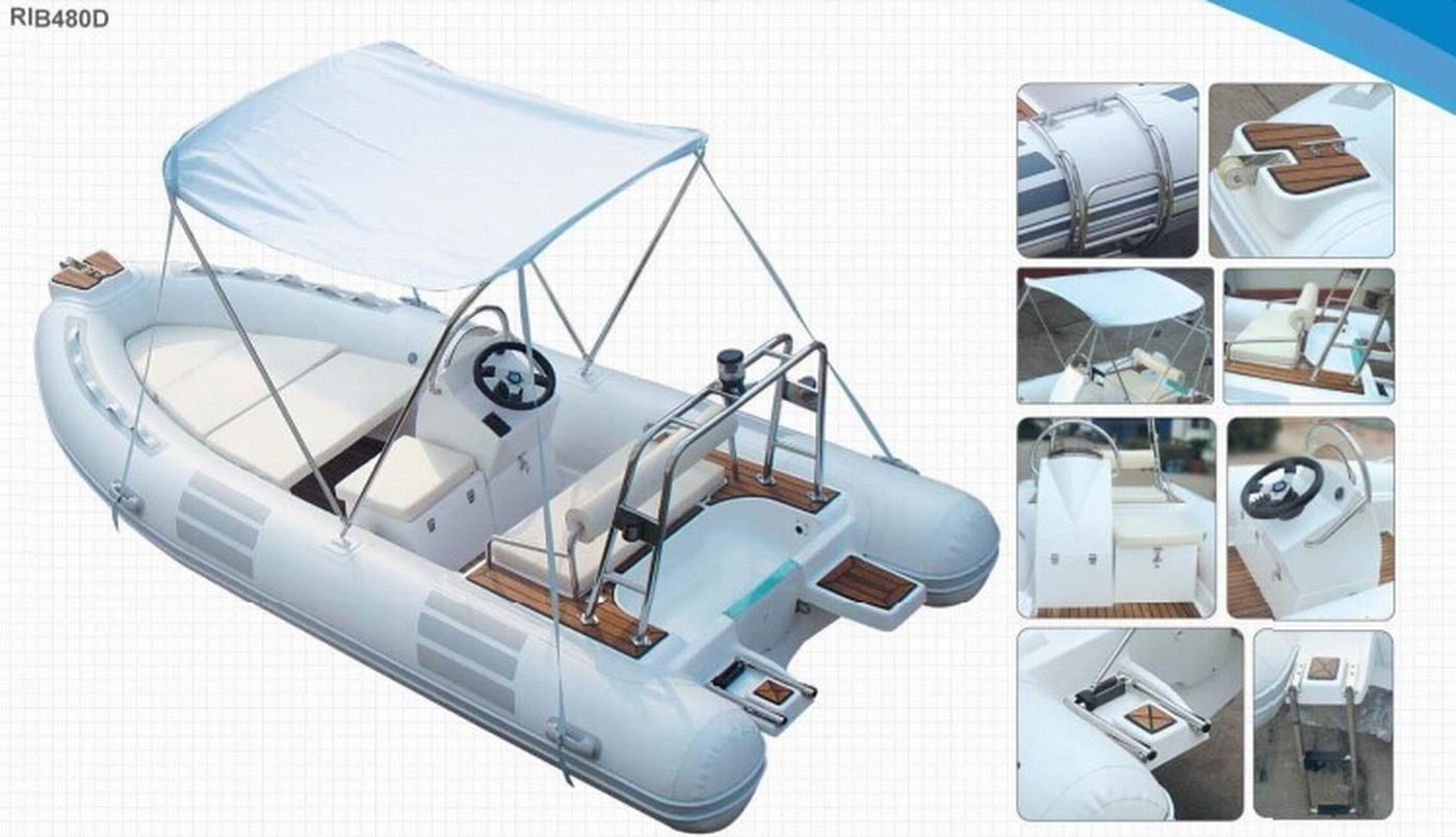 V - Shaped Bottom small inflatable dinghy Abrasion Resistance With Big Sunbathe Panel