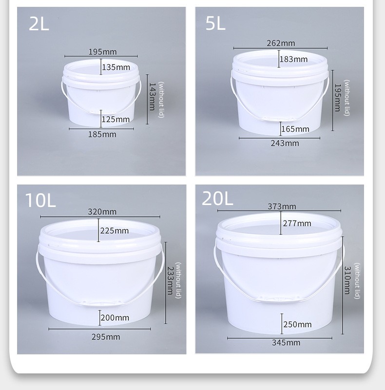 Round Food Grade Storage Drum with Handle and Lid 6L/10L/17L/19L Capacity as Sample