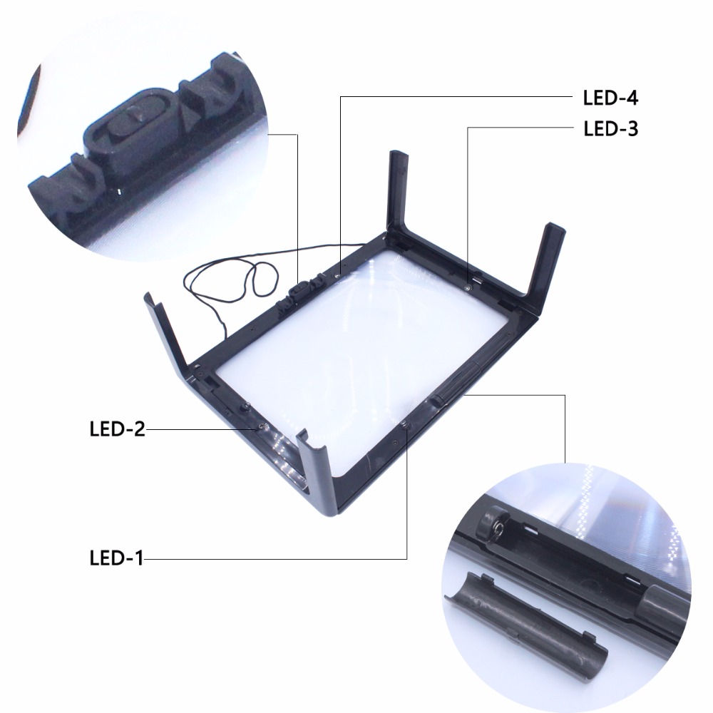3X Desk Folding Magnifying Glass for Reading Sewing Knitting