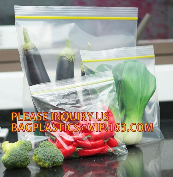 resealable custom food package freezer double track Zip lockk bag, big zippers transparent bag double track zipper with te