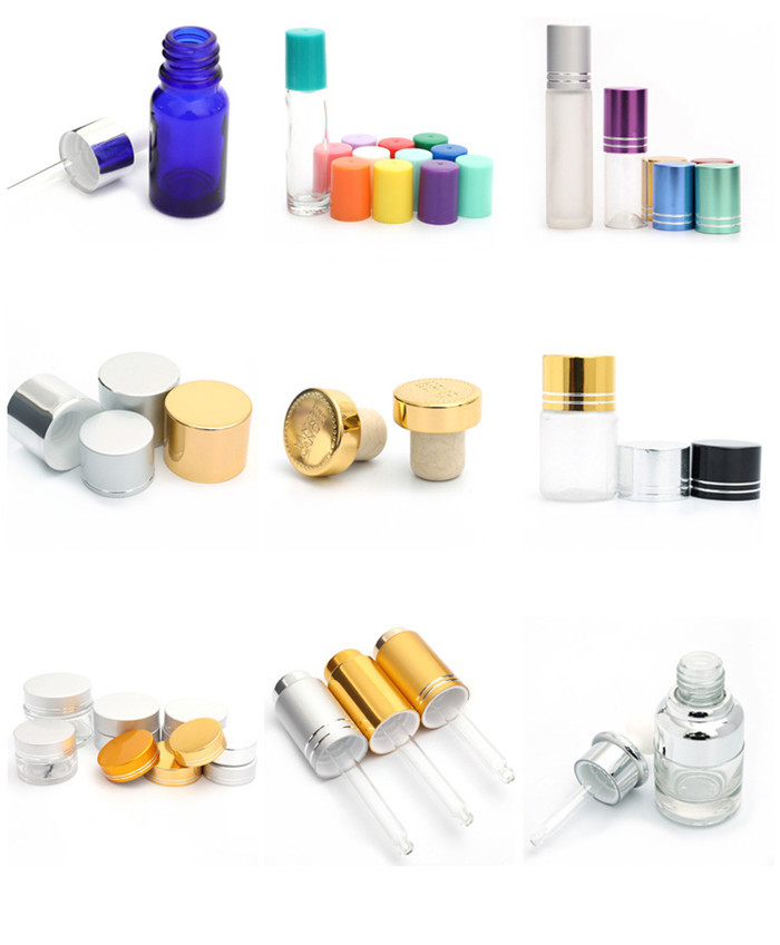 Shiny Gold Plastic Bottles Caps Closure 38mm For Aromatherapy Cosmetic