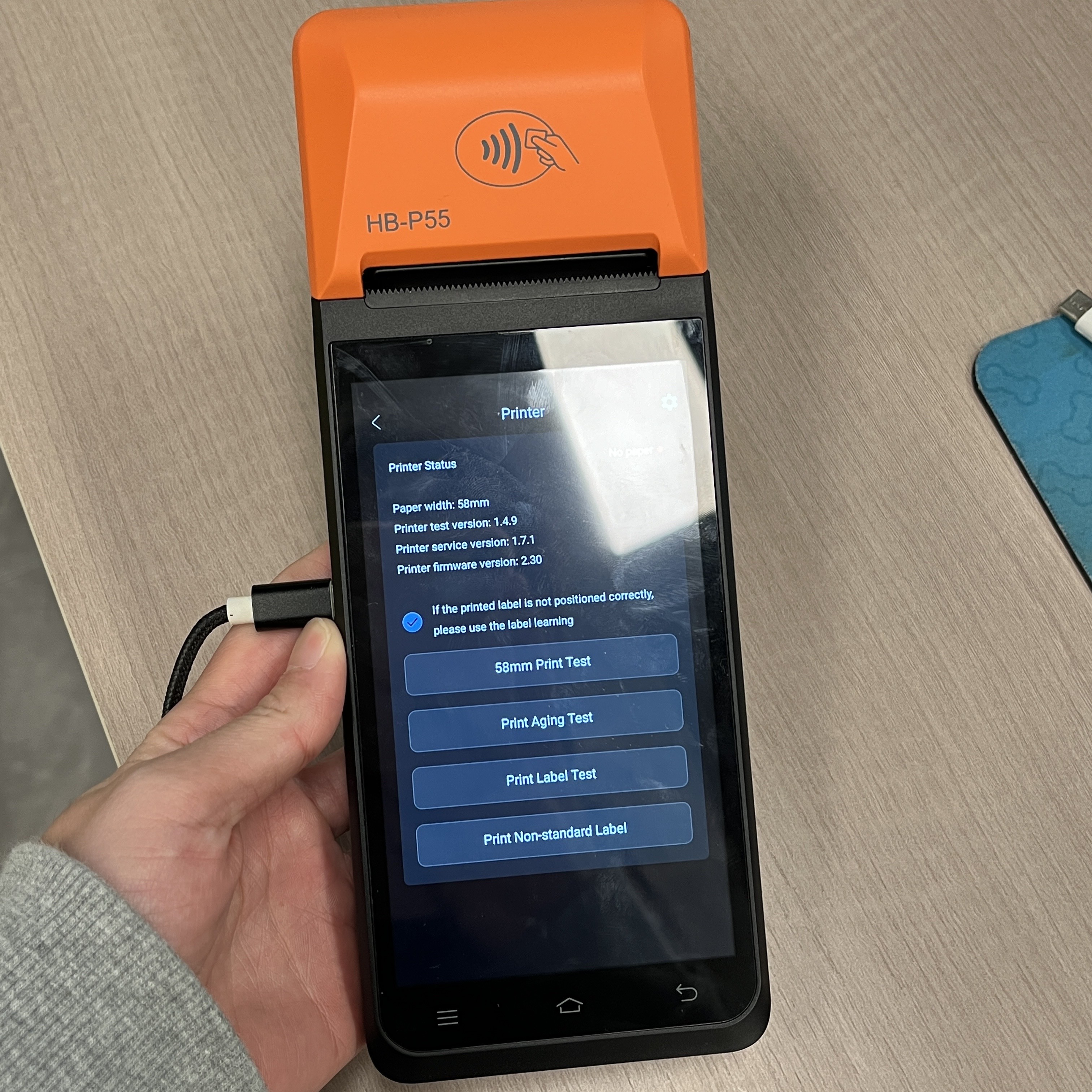 Touch Screen Pos Fingerprint Handheld Android Pos Terminal With 58mm Printer Point Of Sale Systems