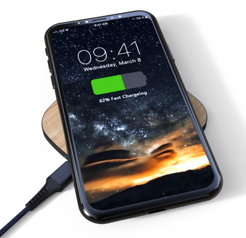 5V - 9V Wireless Travel Charger Energy Saving Qi Wireless Charging Pad