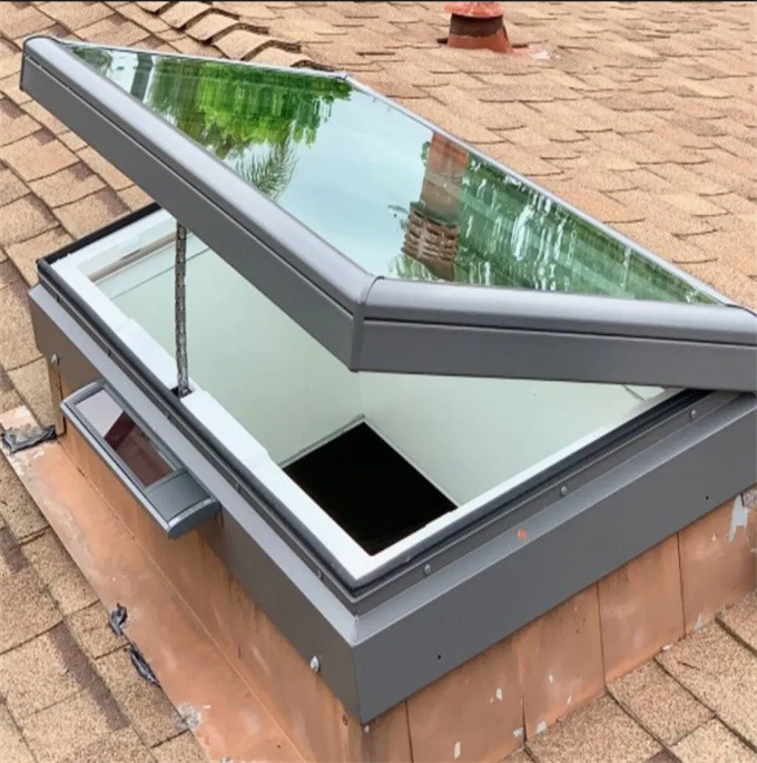 Aluminum Frame Skylights Windows With Level 9 Wind Pressure Resistance for Apartment