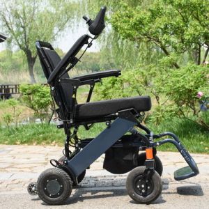 China Lightweight Lithium Battery Electric Foldable Wheelchair 6km/h on sale