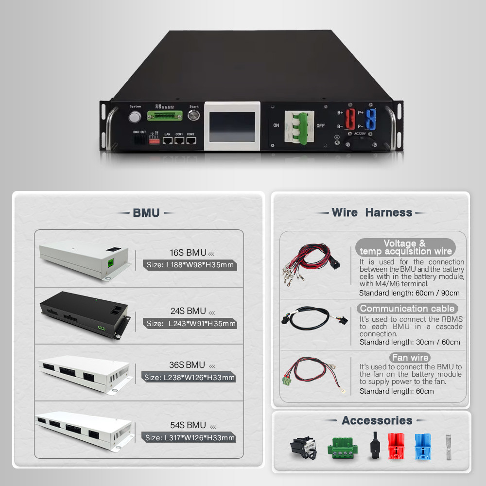 GCE high voltage BMS(HV BMS) 2U 50A 120V-500V BMS With Parallel Functiofor Energy Storage System UPS For Lithium Battery Pack