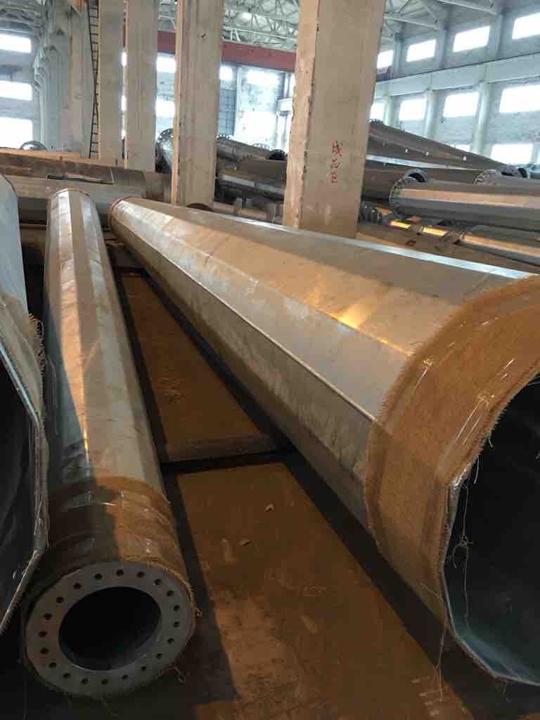 Overlap connection Conical galvanized Steel Poles H15m 2mm - 6mm
