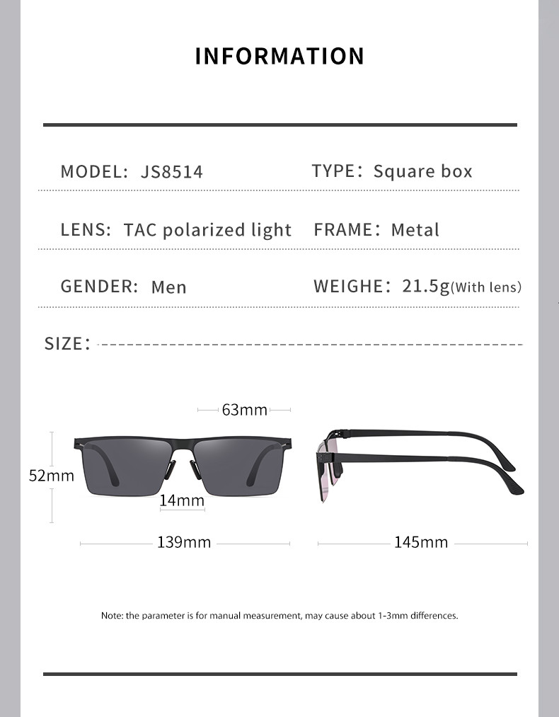 Ultralight Metal Frame Sunglasses Double UV Coating , Male Sunglasses For Driving
