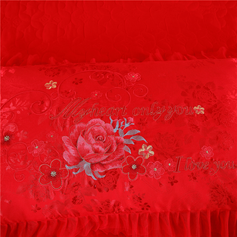 Bedding Set Luxury Wedding 100% Cotton 200TC Bed Sheet Quilt Bedding Anti-Pull Set