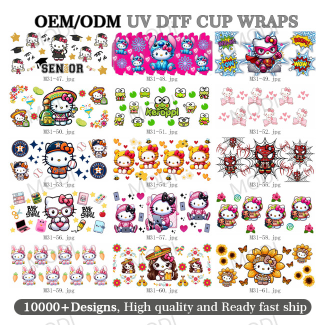 Custom High Quality Popular Christmas UV DTF Cup Wraps Ready To Ship Transfers 16oz Decals UV DTF Sticker For Cups