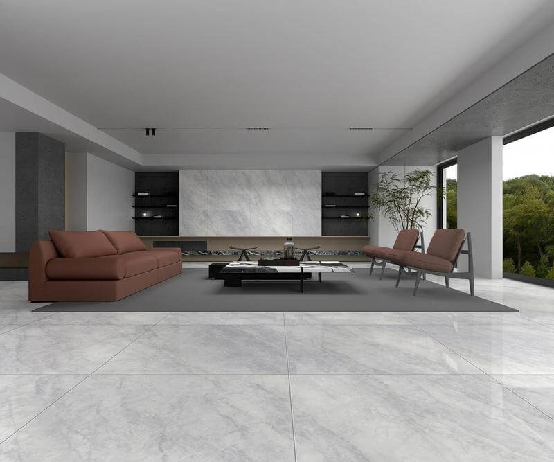 Vintage Tiles And Marble Look 1200x1200mm Water-Proof Outside Wall Polished Glazed Porcelain Tile For Living Room And Kitchen