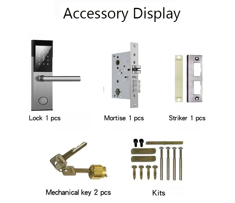 Electronic Security Apartment Smart Door Lock APP Digital Keypad IC Card For Home