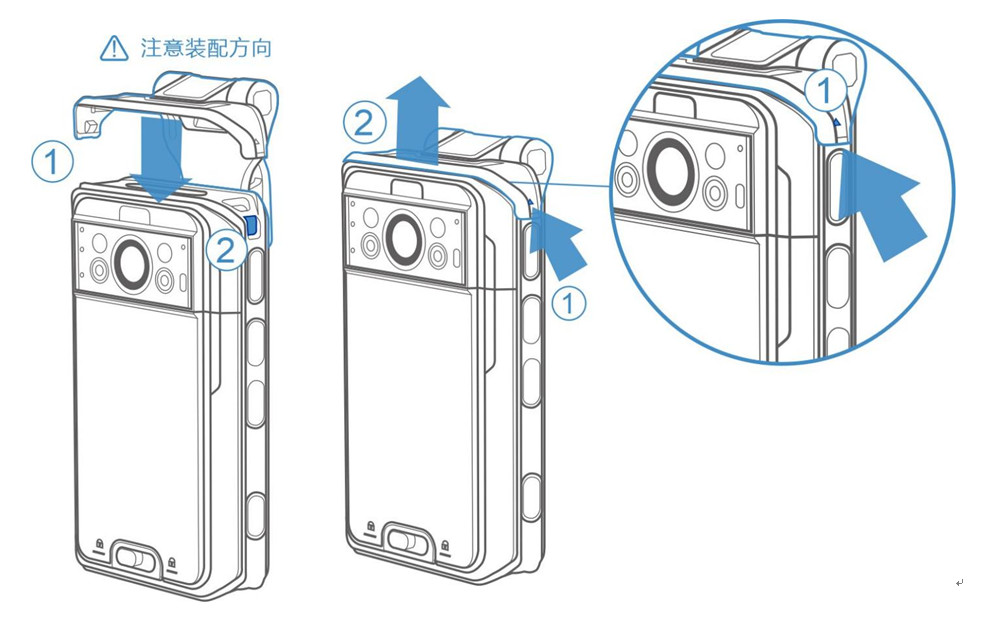 3.1 Inch LCD 5G Body Worn Camera with 3500mAh Dual Battery EIS 4G 64GB RAM ROM
