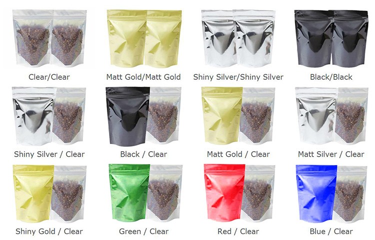 Custom printed reusable standing k bags for cookie chips