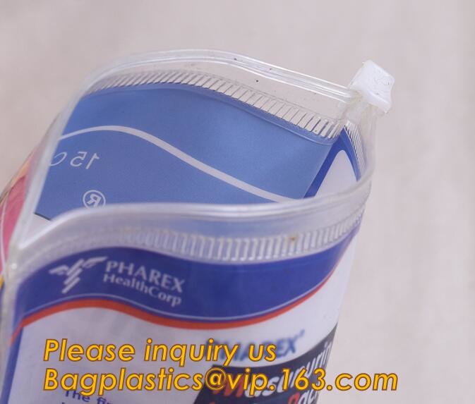 Plastic Bag OEM Custom PVC Loop Handle Image Printed Plastic Shopping Bag,Promotional Clear Waterproof Plastic Cosmetic