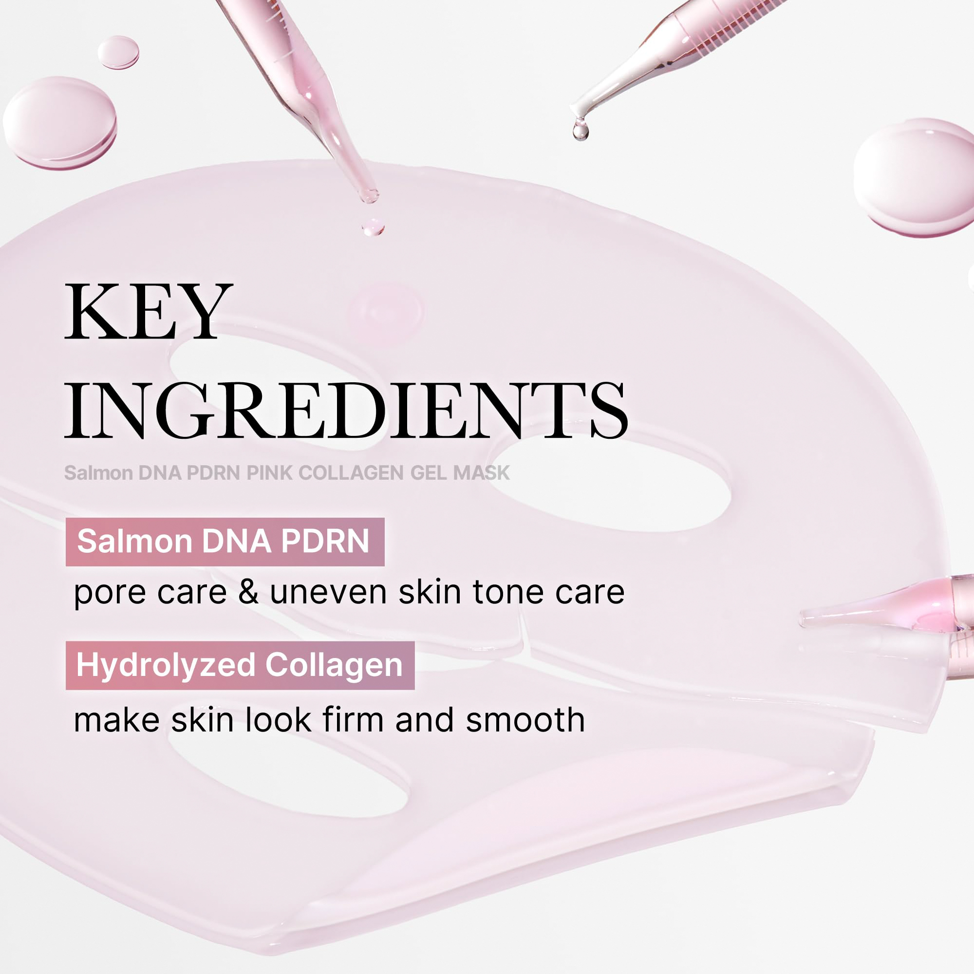 OEM LOGO Hydrating Breathable Moisturizing Glass Glow Skin Sheet Salmon Dna Collagen Gel Segmented Face Mask