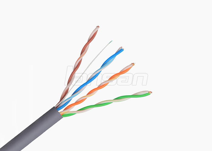 Test Passed 100Mhz Solid Bare Copper UTP Cat5e Lan Cable Unshield Solution 24AWG 0.50mm for High Speed Communication
