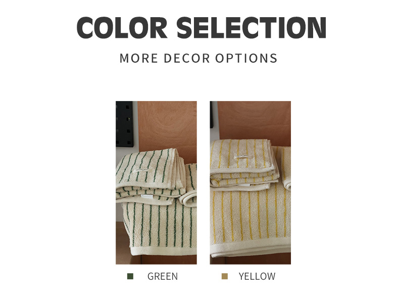 Add a Touch of Style to Your Bath with Multicolor Pinstripe Pattern Cotton Towel Set