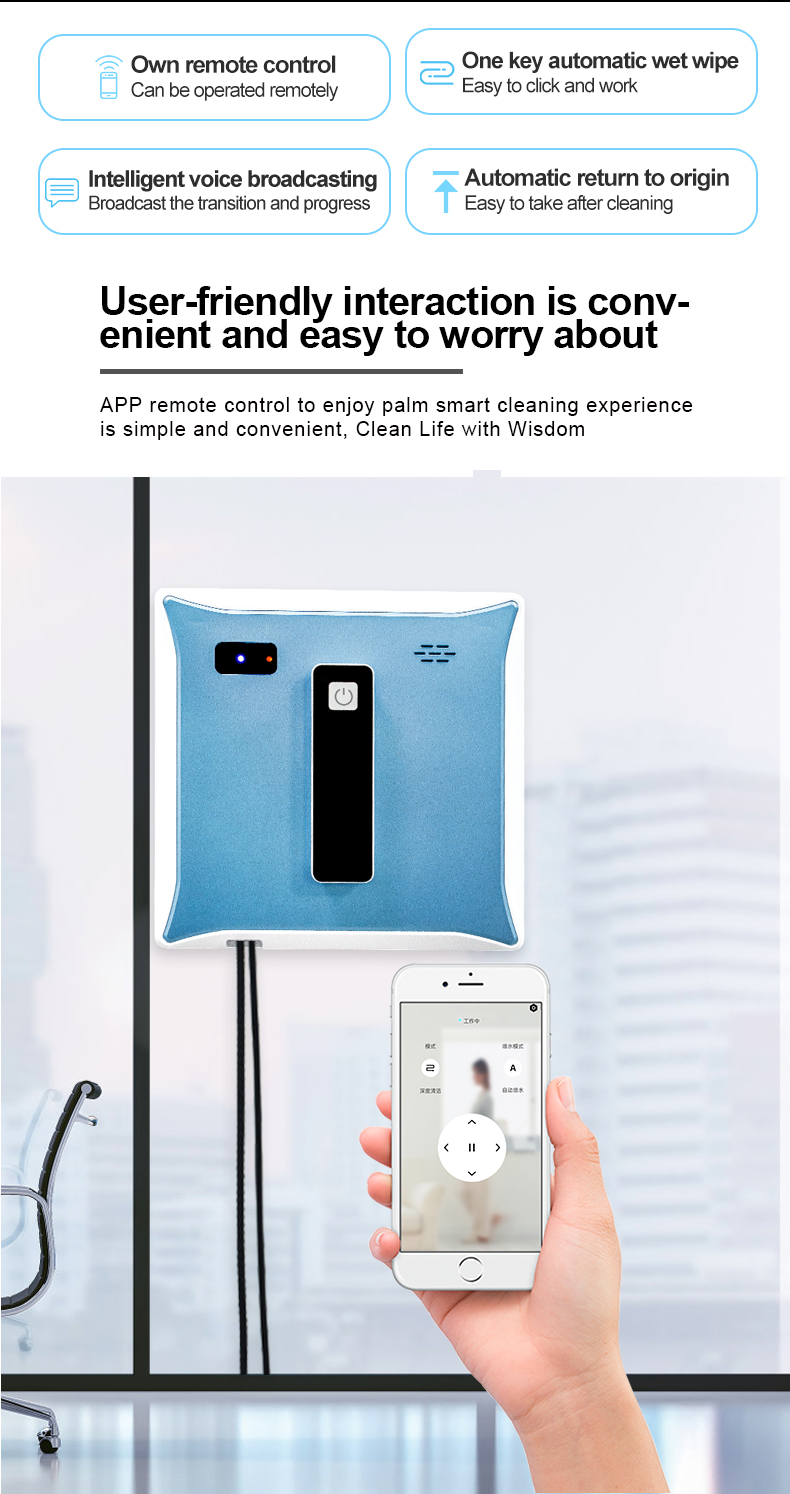 216mm Window Cleaning Robot AU Plug 72W Window Washing Robot