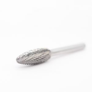 5/16" × 3/4" SH-2 Flame Tungsten Carbide Rotary File 1/4" Shank Flame Shape