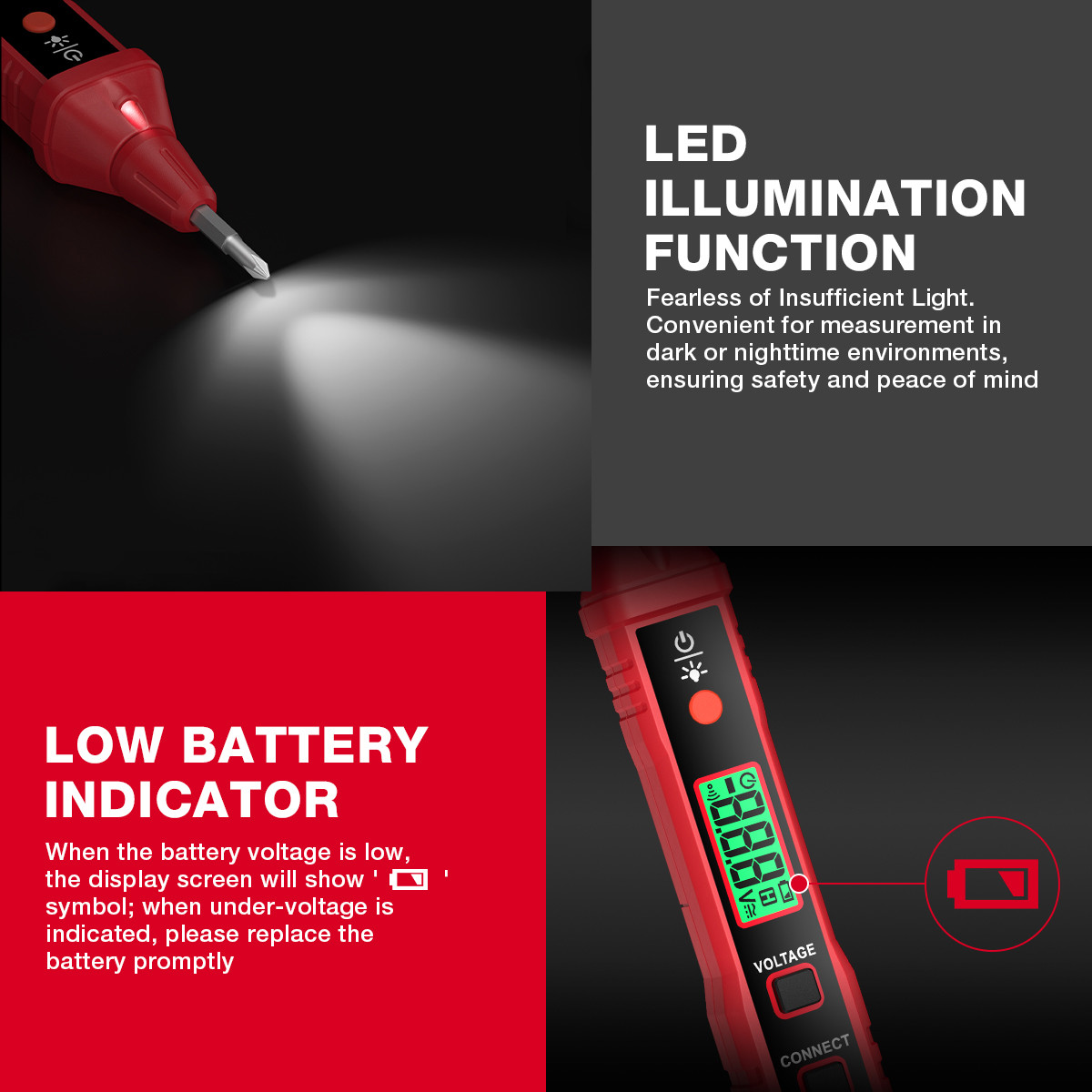 HT91A Non Contact AC Voltage Tester Digital Voltage Detector Electric Test Pen Voltage Tester Pen