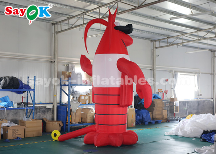 4m Red Outdoor Crawfish Inflatable Cartoon Characters For Lobster Festival