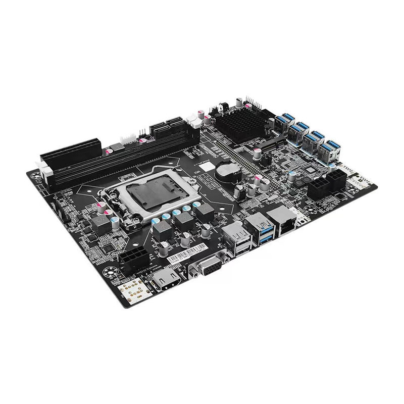 Customized B75 motherboard chassis 8gpu motherboard case with power supply ram and ssd B75 graphics card case