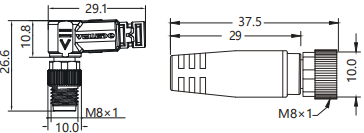 IP67 M8 Connector Harness Double End Precast Wire Harness PNP Belt LED Lamp Male Bend/Female Straight 4P Towing Chain 5m