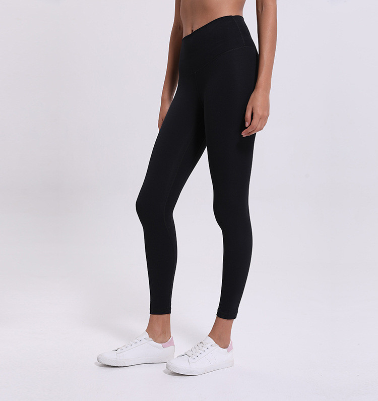 Women'S High Waist Sports Pocket Yoga Pants Solid Color Tight